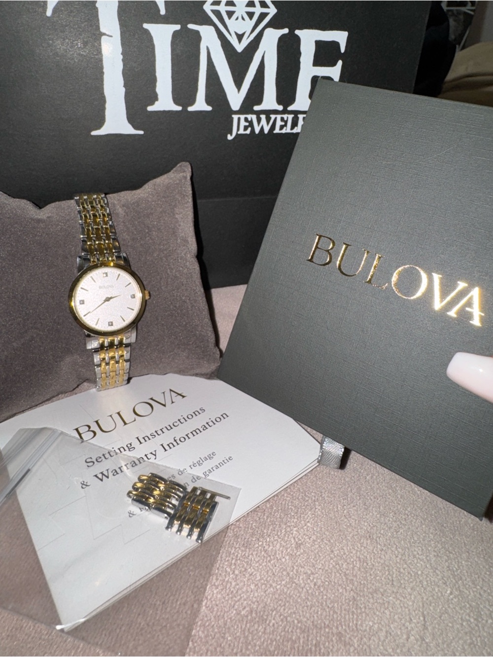 Bulova Two-Tone Gold and Silver Bracelet Watch with White Dial